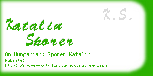 katalin sporer business card